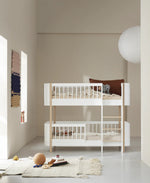 OLIVER FURNITURE - Lit Superposé Mi - Haut Wood Mini+, Blanc/Chêne