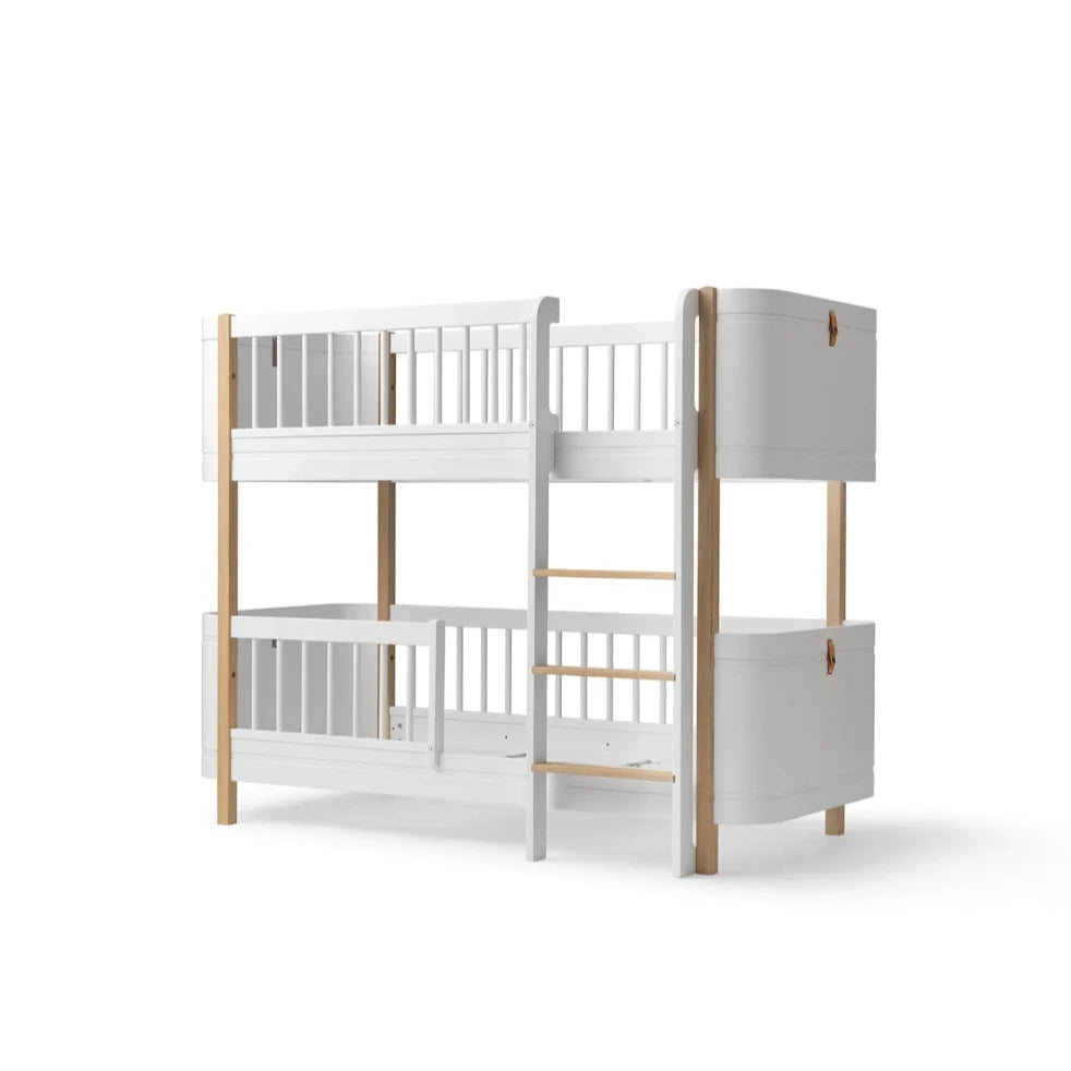 OLIVER FURNITURE - Lit Superposé Mi - Haut Wood Mini+, Blanc/Chêne