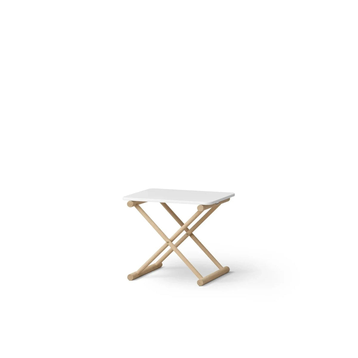 OLIVER FURNITURE - Table De Chevet Basse Camp, Blanc/Chêne