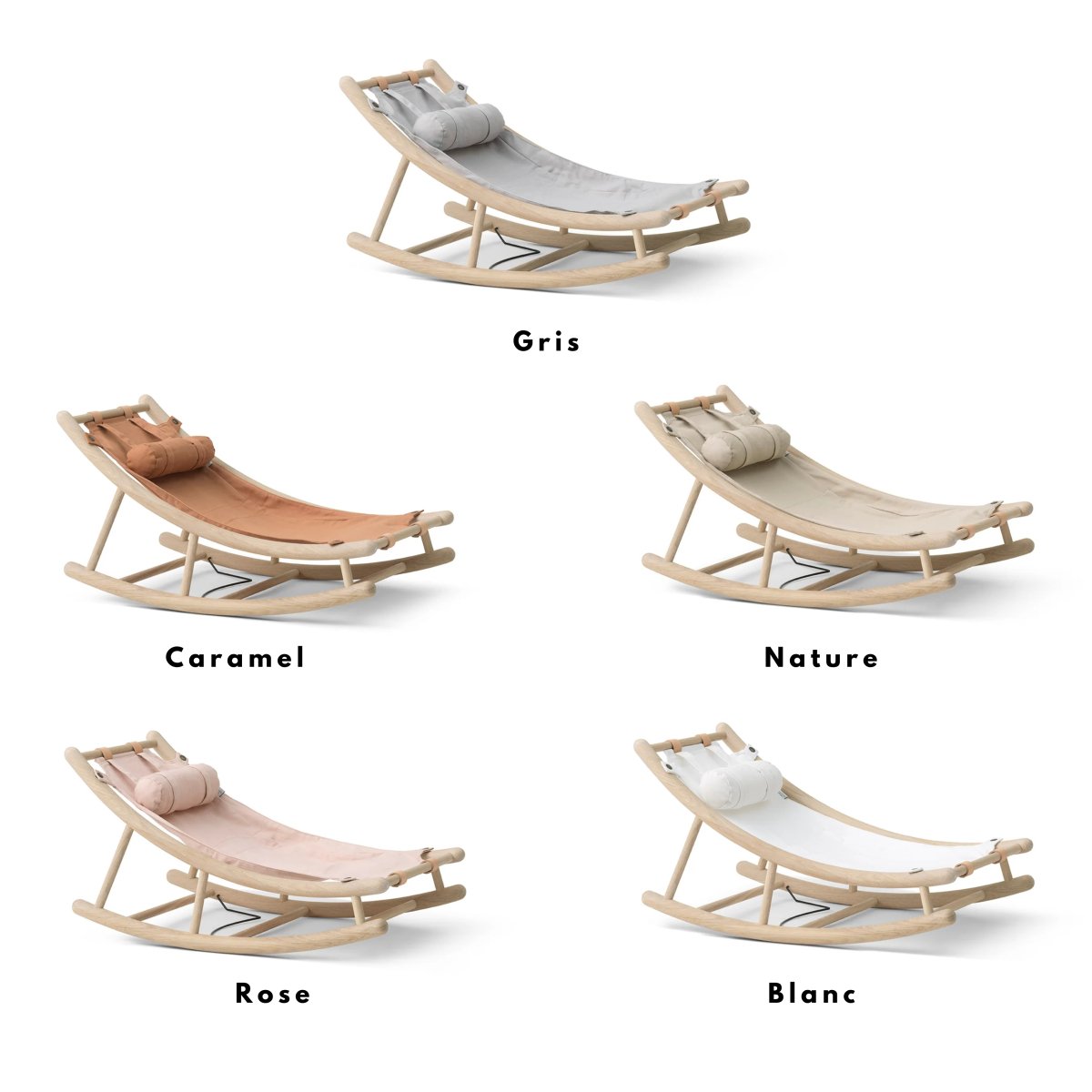OLIVER FURNITURE - Transat Enfant Wood, Chêne/Gris