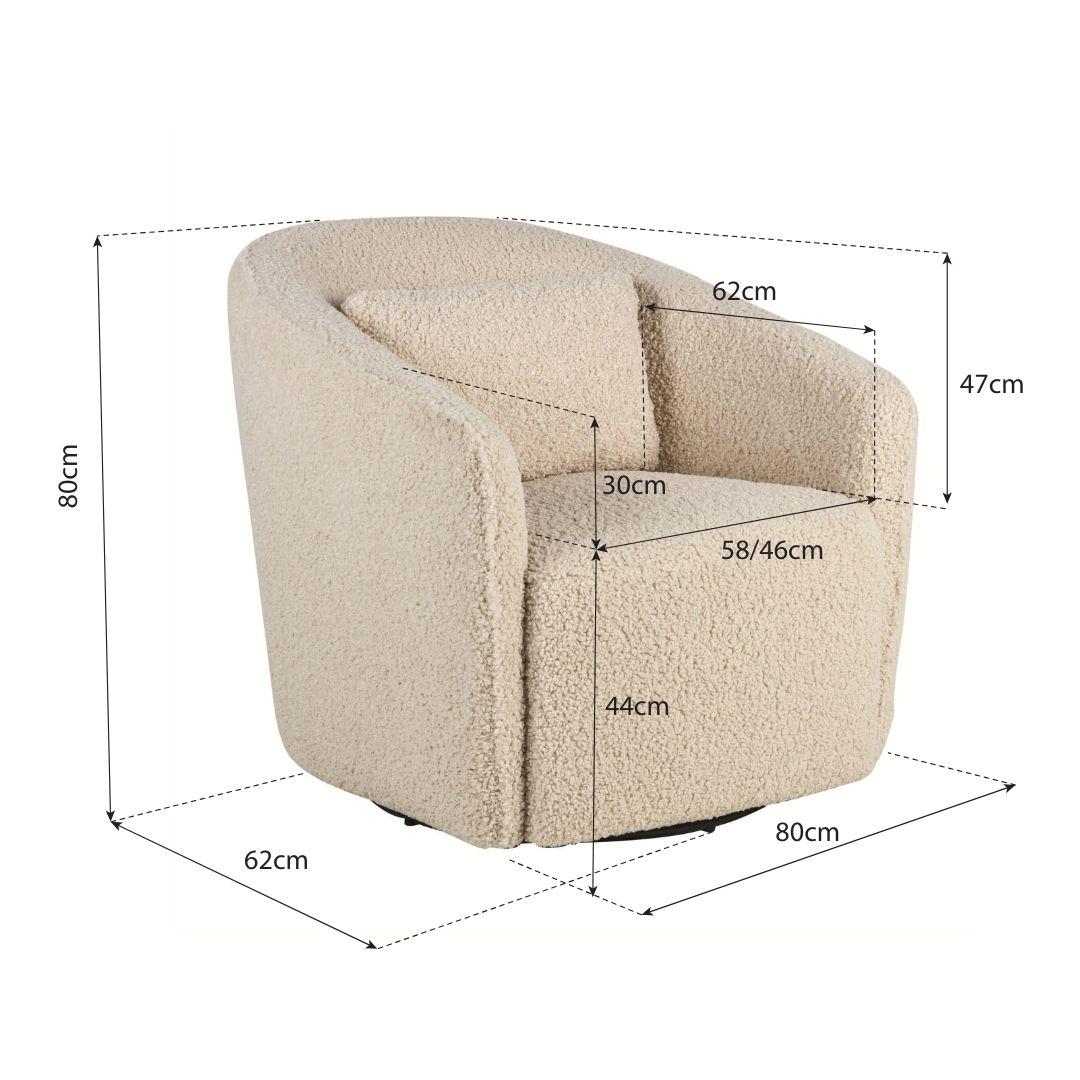 QUAX - Fauteuil Gomi - Swivel & Gliding Chair - Mohair Beige