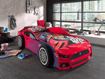 Lit Voiture Panther Power Rouge Avec Matelas 90x200 cm VIPACK