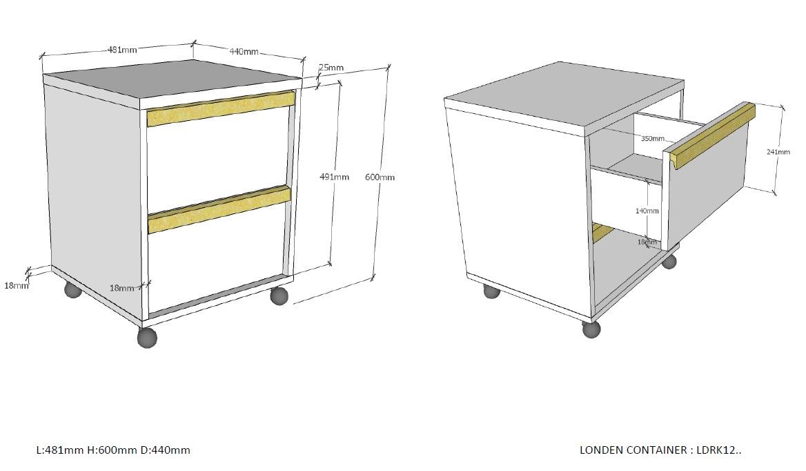 VIPACK - Caisson De Bureau LONDON Blanc