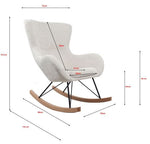 VIPACK - Chaise À Bascule Maxi ROCKY Bouclé Blanc
