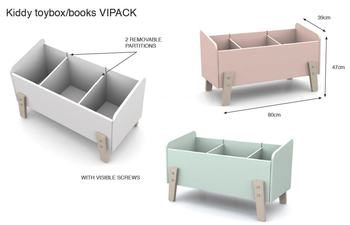 VIPACK - Coffre à Jouets KIDDY Old Pink