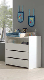 VIPACK - Commode KIDDY 3 Tirroirs Blanc