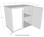 VIPACK - Commode SAM 2 Portes Pour Lit Mi - Hauteur Blanc