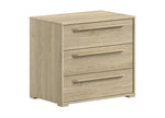 VIPACK - Commode SAM 3 Tiroirs Pour Lit Mi - Hauteur Chêne