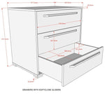 VIPACK - Commode SAM 3 Tiroirs Pour Lit Mi - Hauteur Chêne