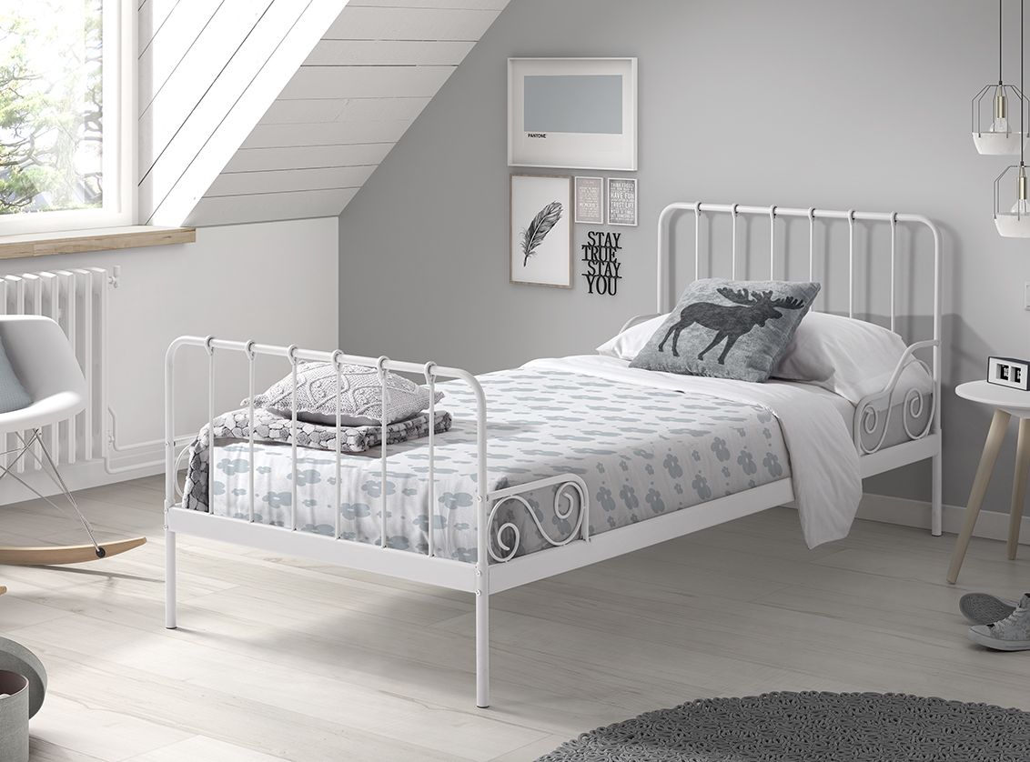 VIPACK - Lit ALICE 90 X 200 cm Blanc