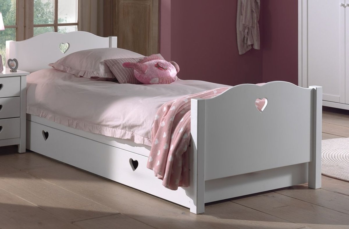VIPACK - Lit AMORI 90 X 200 cm Blanc