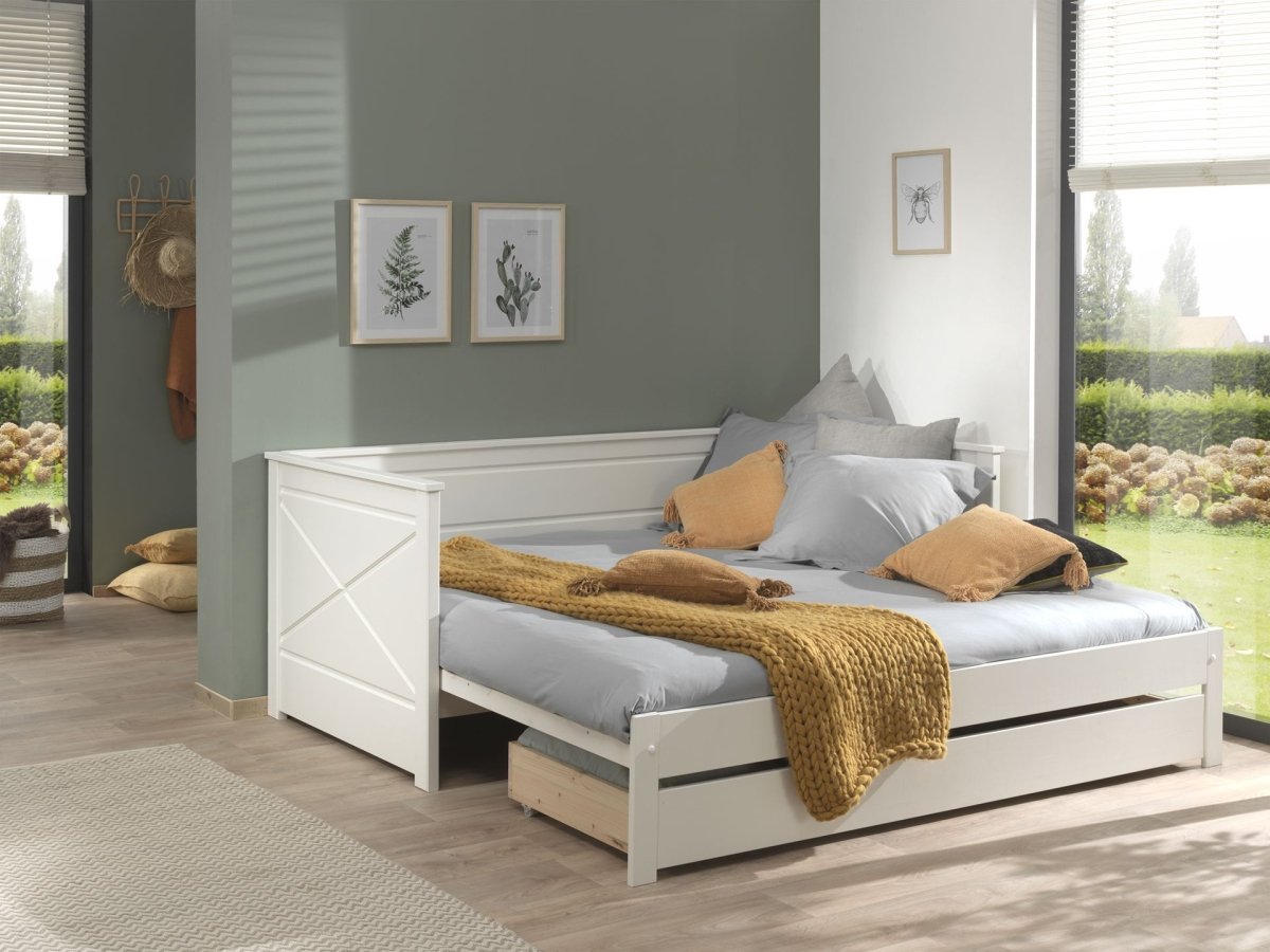 VIPACK - Lit Amouvable (93) 90 X 200 cm PINO / SCOTT Blanc