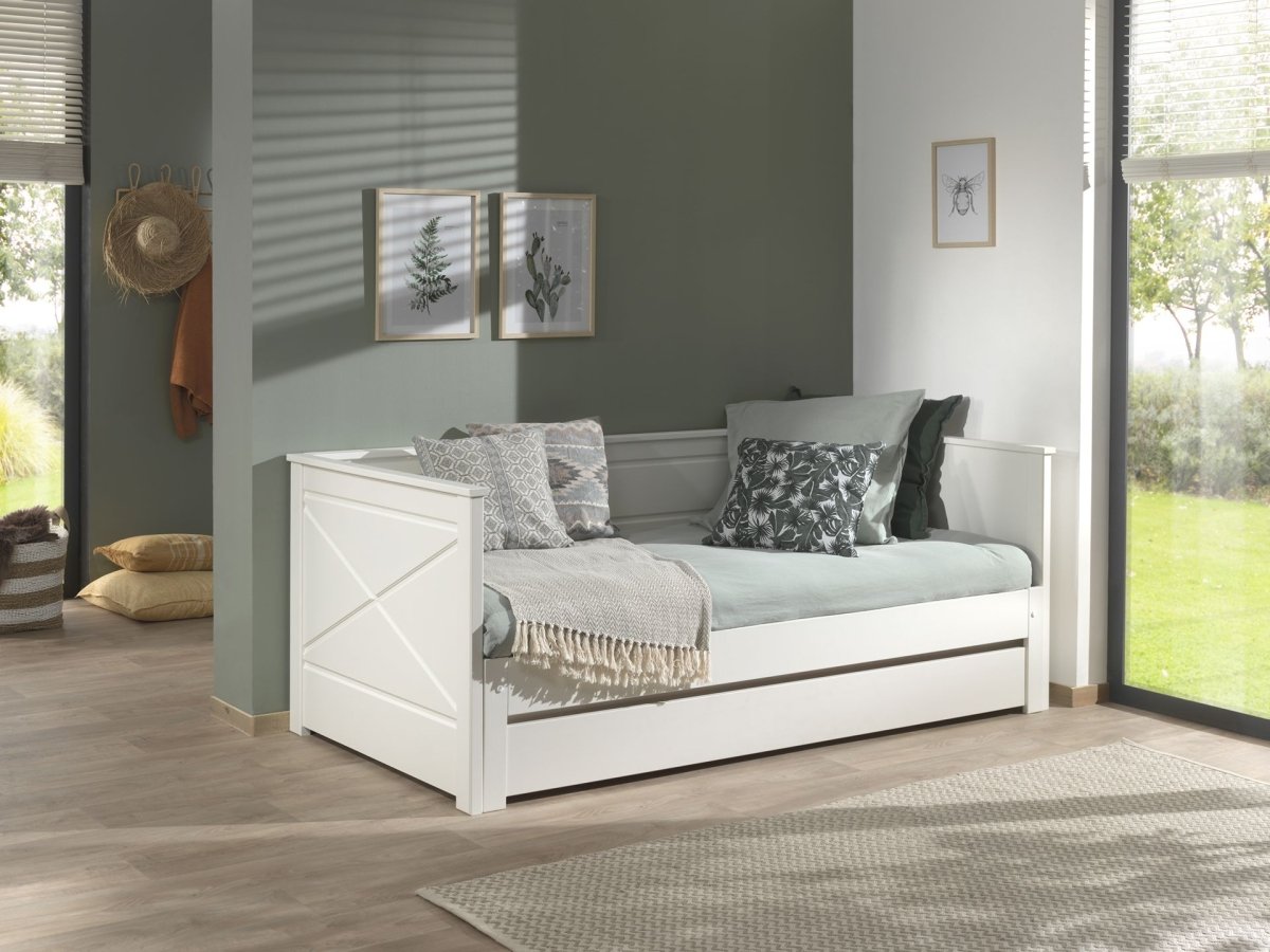 VIPACK - Lit Amouvable (93) 90 X 200 cm PINO / SCOTT Blanc