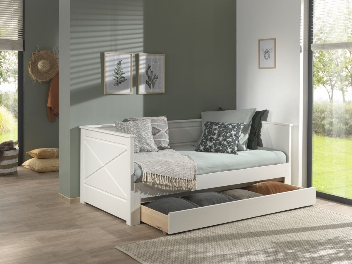 VIPACK - Lit Amouvable (93) 90 X 200 cm PINO / SCOTT Blanc