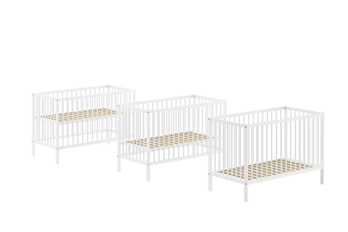 VIPACK - Lit Bébé DINO 60x120cm Blanc