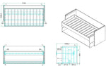 VIPACK - Lit Bureau DENVER 90x200cm Blanc