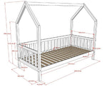 VIPACK - Lit CABANE Avec Grille 90 X 200 cm Naturel