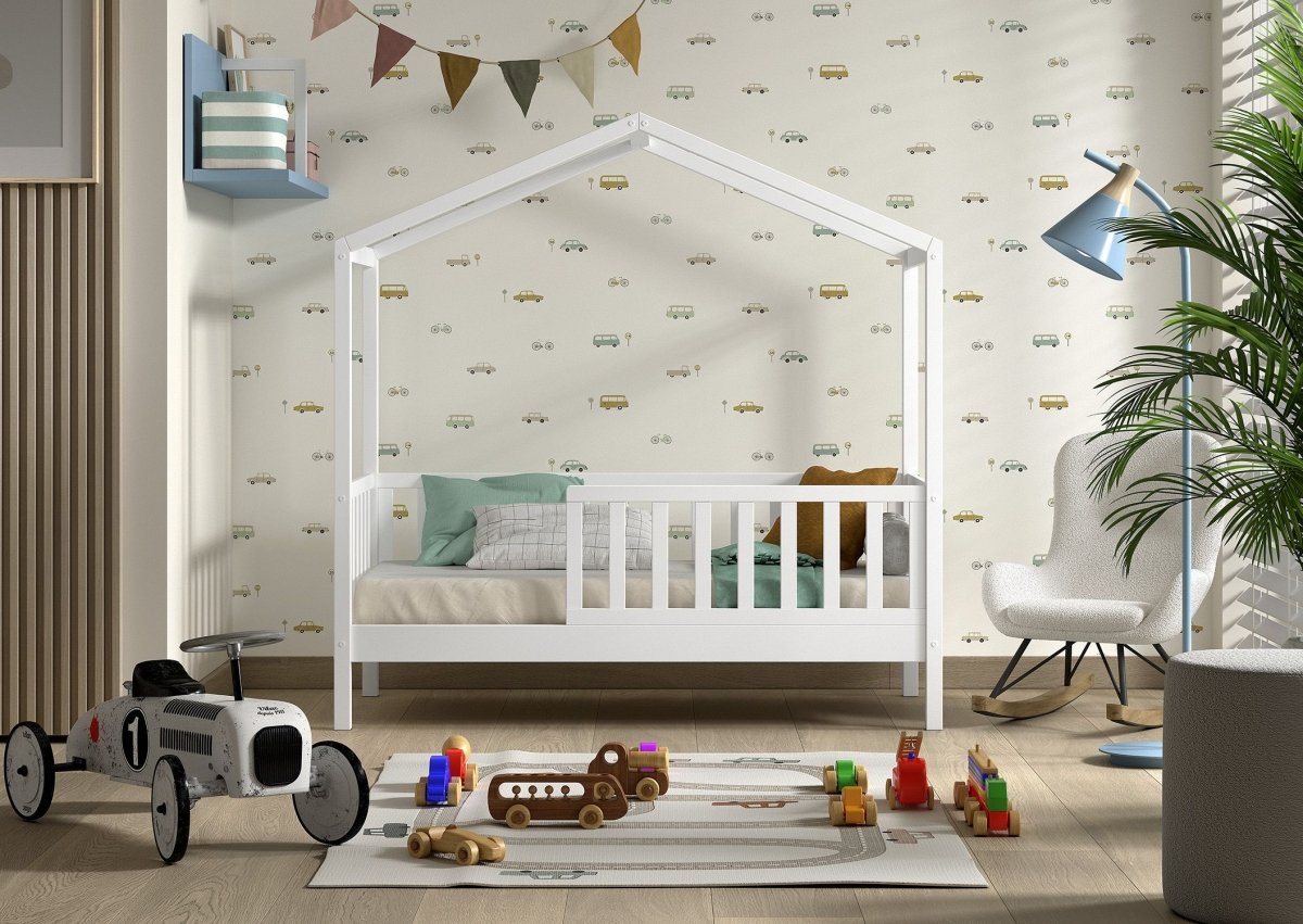 VIPACK - Lit Cabane Junior DALLAS 70x140cm Blanc