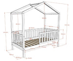 VIPACK - Lit Cabane Junior DALLAS 70x140cm Blanc