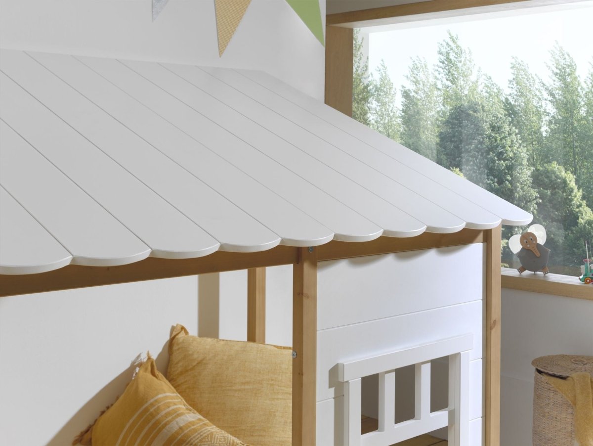 VIPACK - Lit Cabane(05) HOUSEBED 90x200cm Blanc