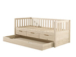 VIPACK - Lit Capitaine (91) FRITZ 90x200 cm Pin Laiteux