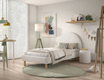 VIPACK - Lit Lune 140 X 200 Cm Blanc Boucle