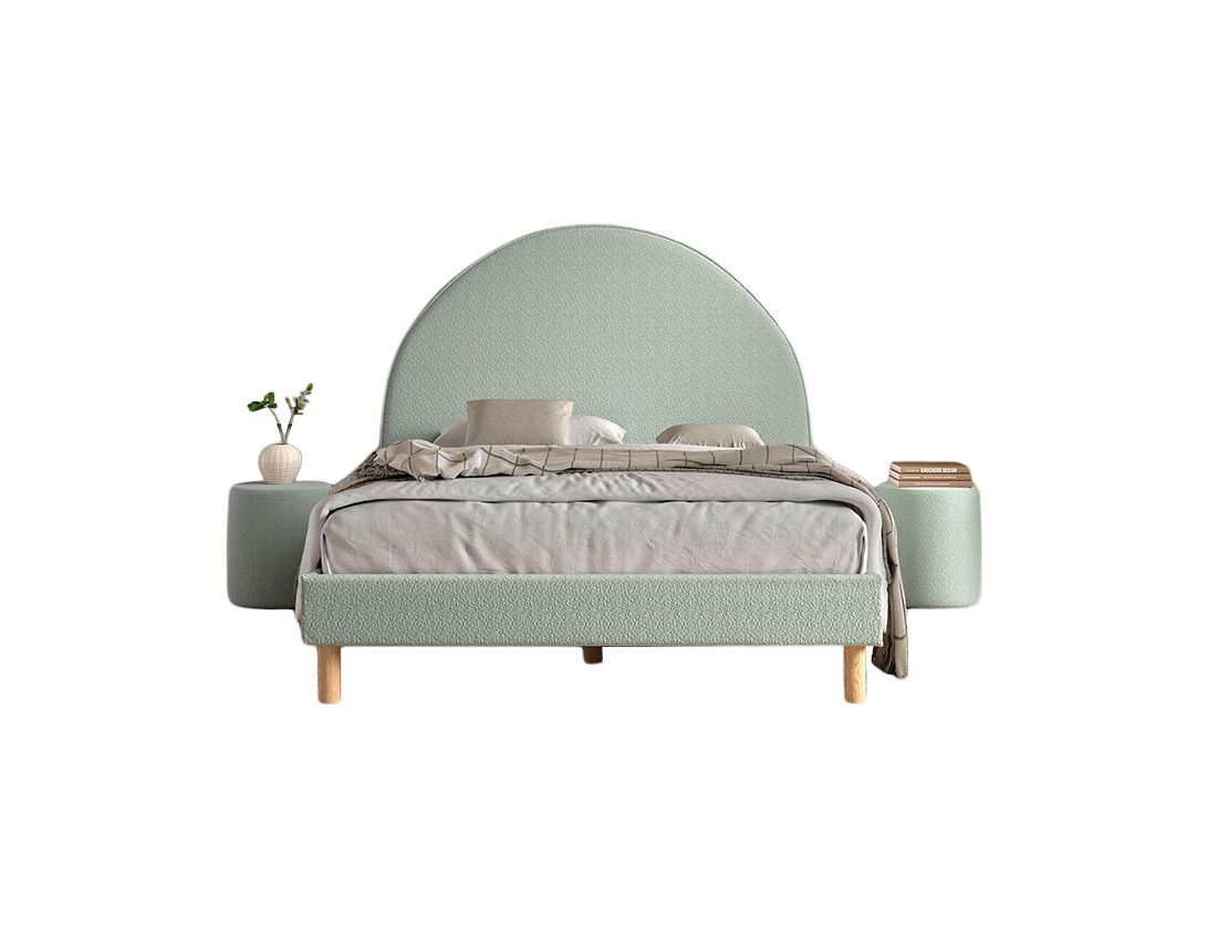 VIPACK - Lit Lune 140 X 200 Cm Vert Boucle