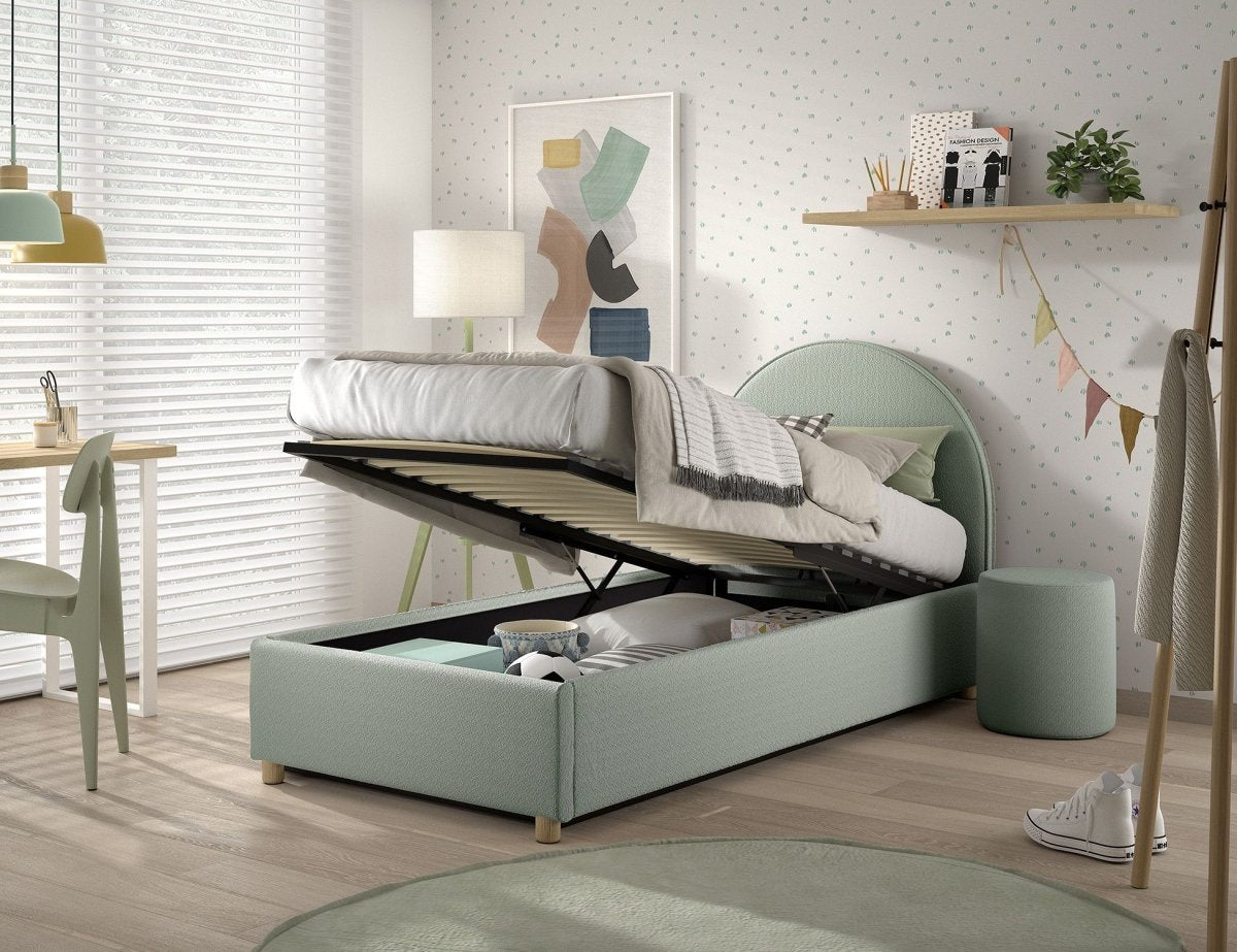 VIPACK - Lit LUNE Stockage 90 X 200 Cm Vert