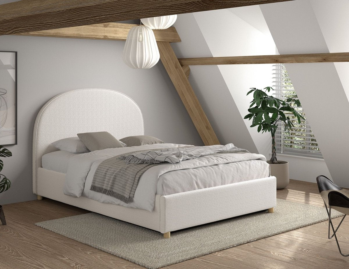 VIPACK - Lit LUNE Stokage 140 X 200 Cm Blanc
