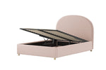 VIPACK - Lit LUNE Stokage 140 X 200 Cm Rose Bouclé - Les Petits
