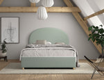 VIPACK - Lit LUNE Stokage 140 X 200 Cm Vert Bouclé