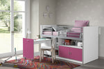 VIPACK - Lit Mi - Hauteur (91) BONNY 90 X 200 Cm Fuchsia