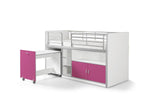 VIPACK - Lit Mi - Hauteur (91) BONNY 90 X 200 Cm Fuchsia