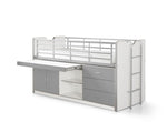 VIPACK - Lit Mi - Hauteur (95) BONNY 90 X 200 Cm Argent