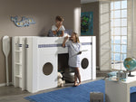 VIPACK - Lit Mi - Hauteur FREYA 90 X 200 Cm Blanc