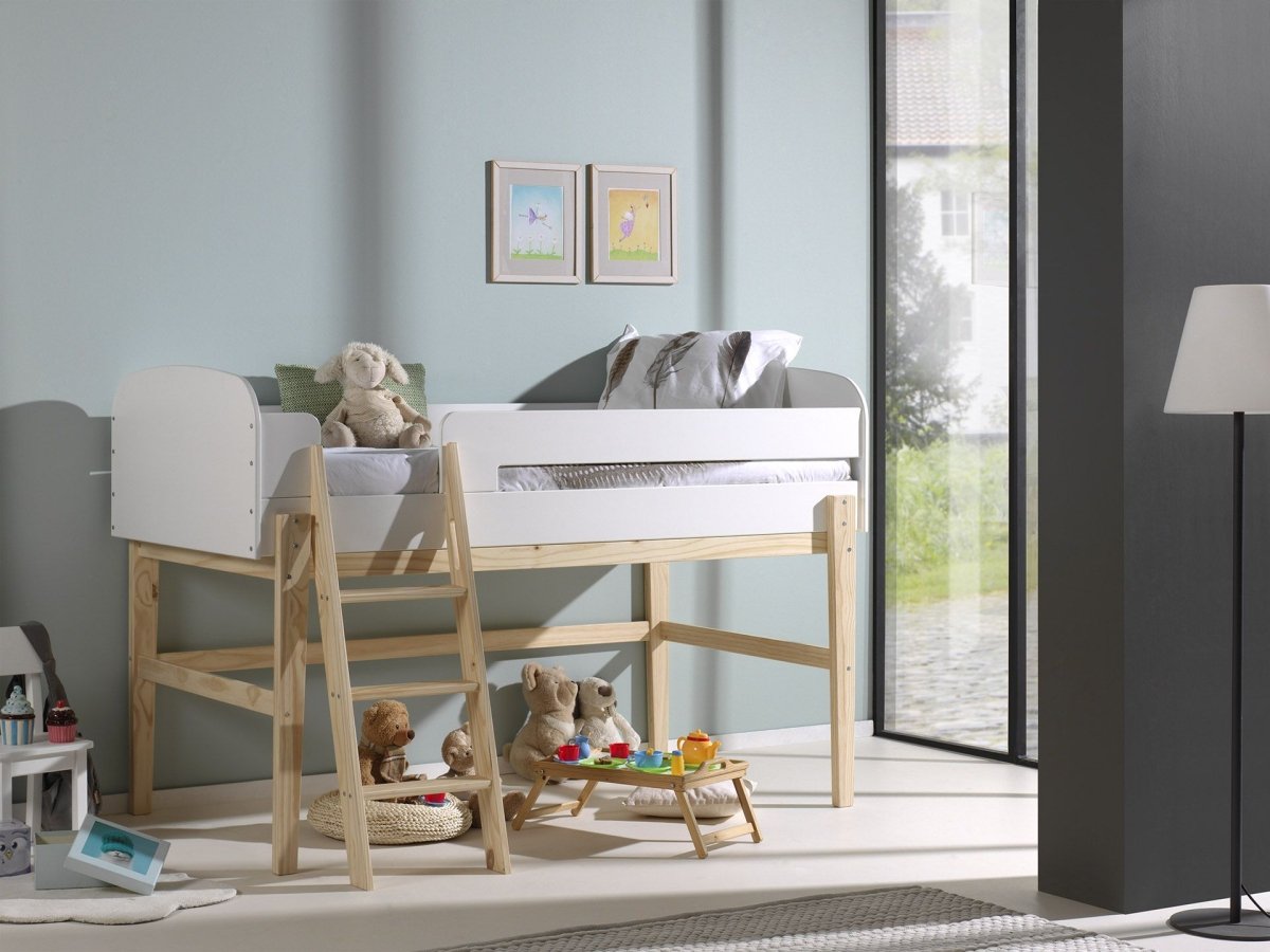 VIPACK - Lit Mi - Hauteur KIDDY 90 X 200 cm Blanc