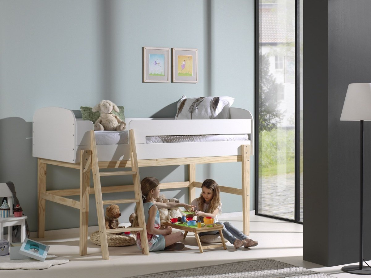 VIPACK - Lit Mi - Hauteur KIDDY 90 X 200 cm Blanc