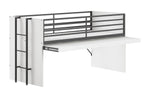 VIPACK - Lit Mi - Hauteur SAM (85) 90 X 200 cm Blanc