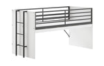 VIPACK - Lit Mi - Hauteur SAM (85) 90 X 200 cm Blanc