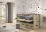 VIPACK - Lit Mi - Hauteur SAM (86) 90 X 200 cm Chêne