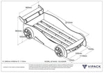 VIPACK - Lit Voiture LEMANS 90 X 200cm Rouge