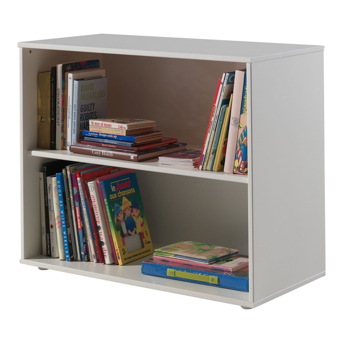 VIPACK - Lit Mi - Hauteur (H 115cm) PINO Avec Échelle 90 X 200 cm Blanc