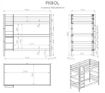 VIPACK - Lit Superposé (H 180cm) PINO 90 X 200 cm Gris