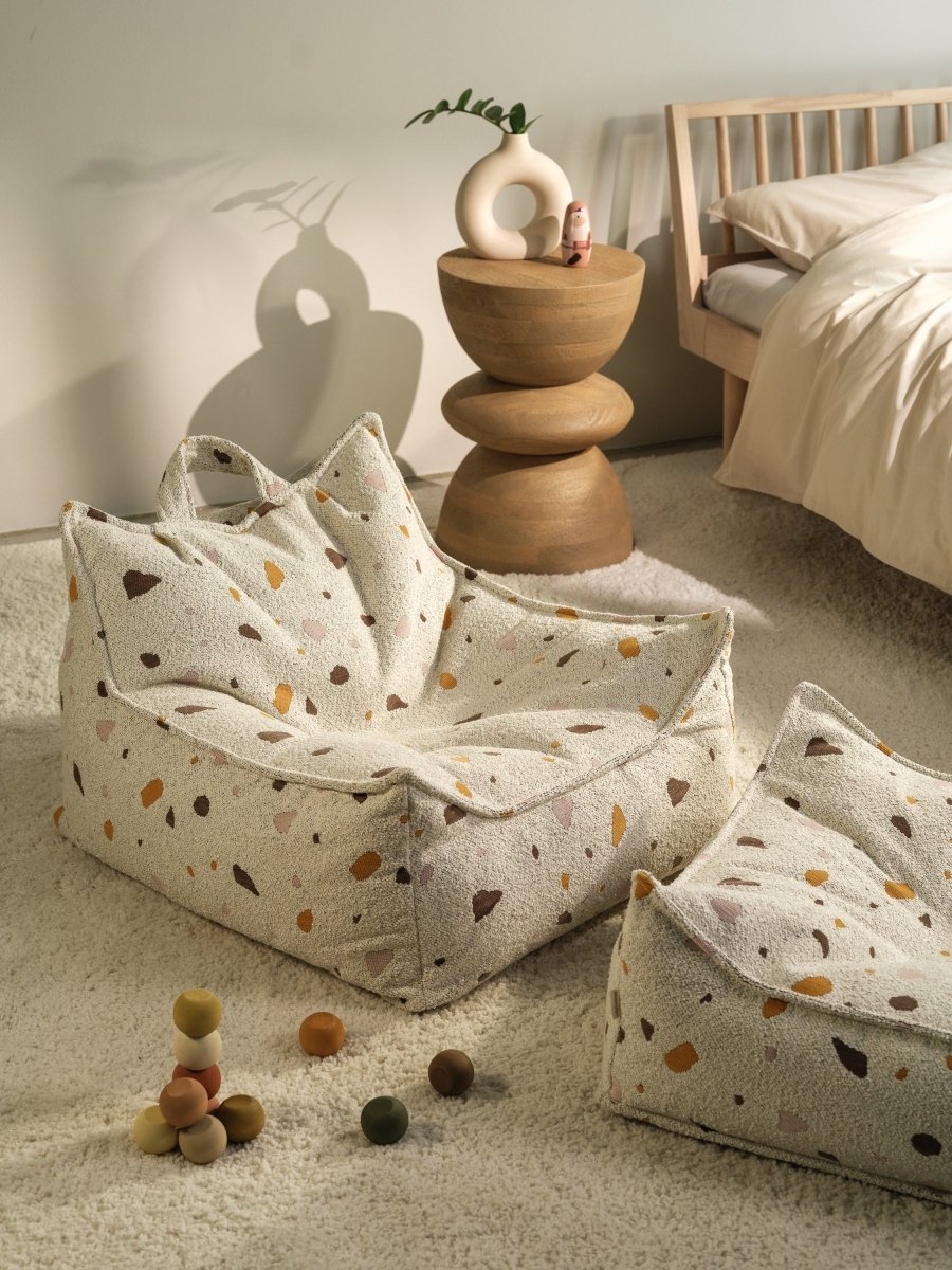 WIGIWAMA - Pouf Carré Terrazzo - Marbre