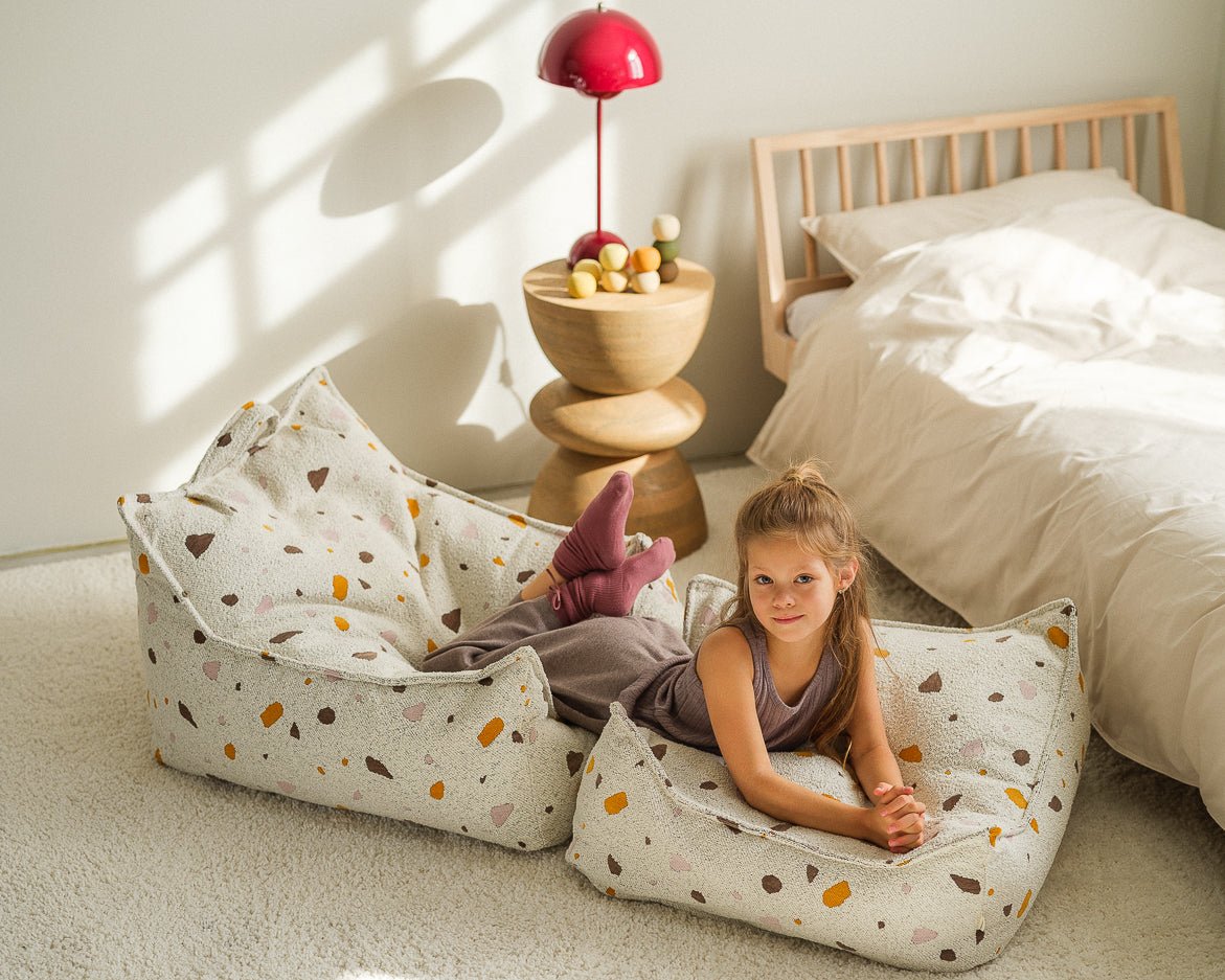 WIGIWAMA - Pouf Carré Terrazzo - Marbre