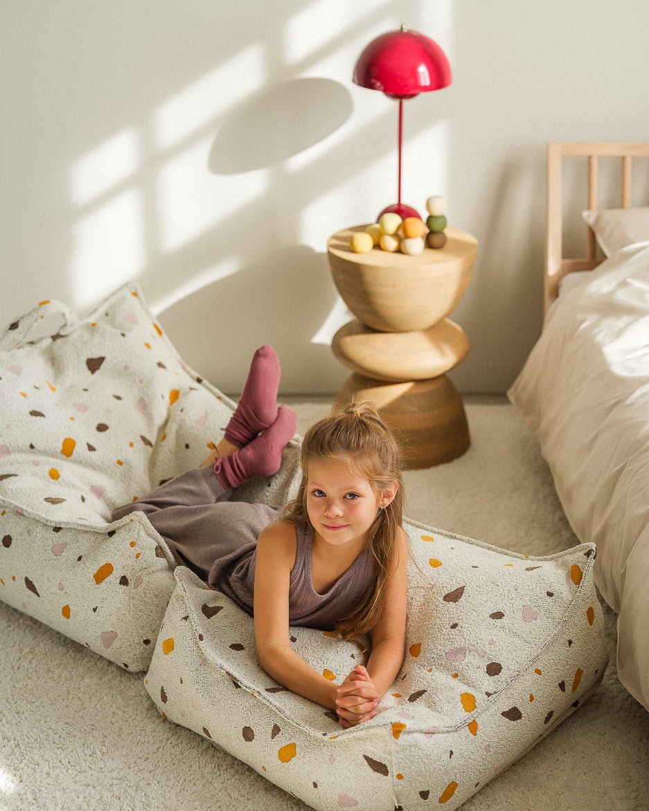 WIGIWAMA - Pouf Carré Terrazzo - Marbre
