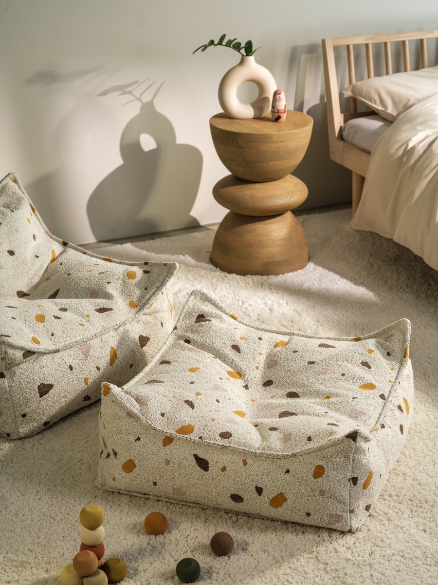 WIGIWAMA - Pouf Carré Terrazzo - Marbre