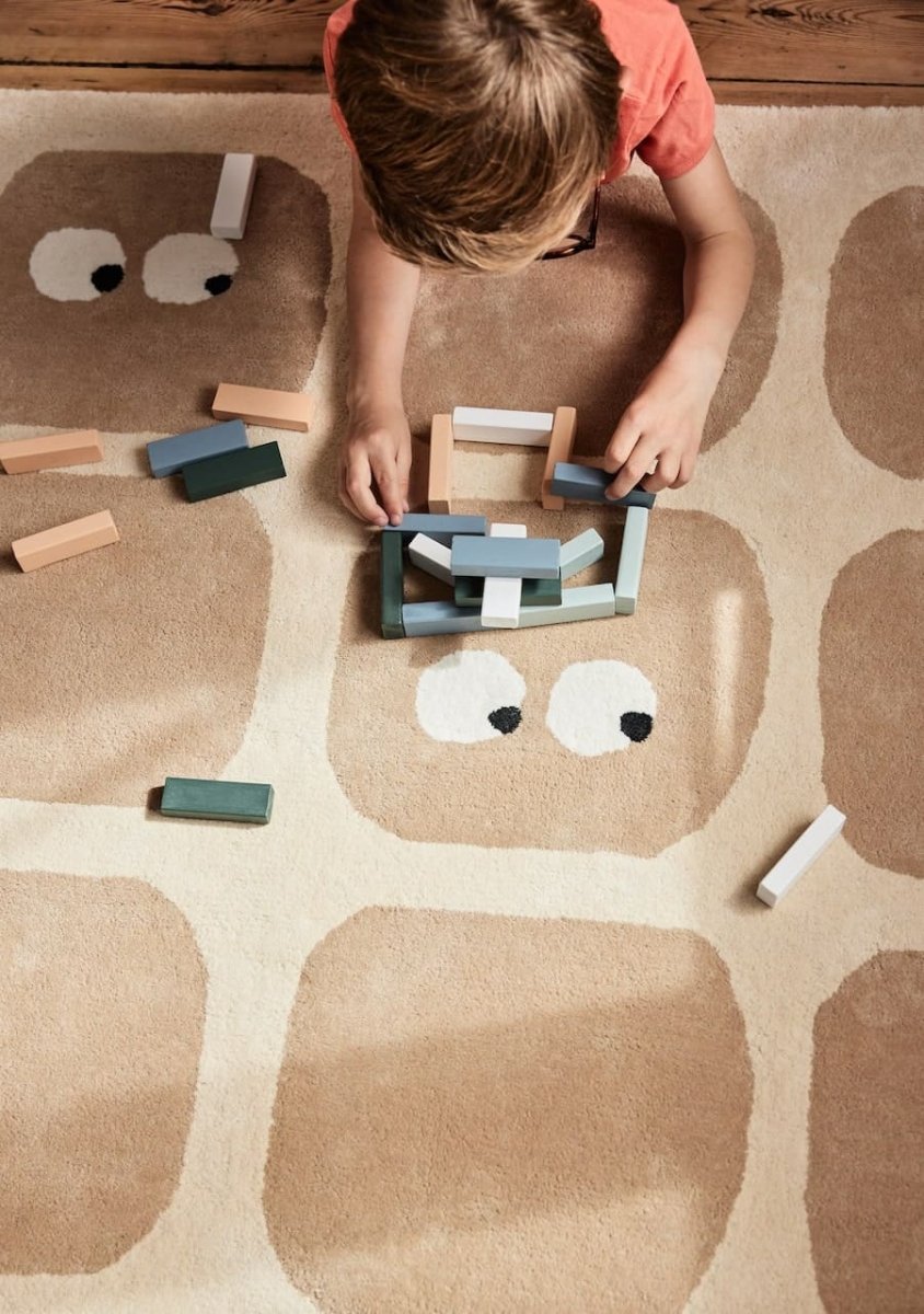 BLEUU - STUDIO - Tapis Enfant Bidules Beige 120 x 170 Cm