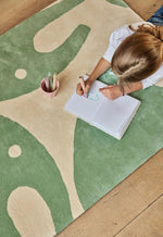 BLEUU - STUDIO - Tapis Enfant Elephant Vert 100 x 130 Cm