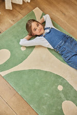 BLEUU - STUDIO - Tapis Enfant Elephant Vert 100 x 130 Cm